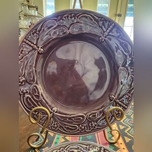 World Market Purple Dinner Plates Set 4